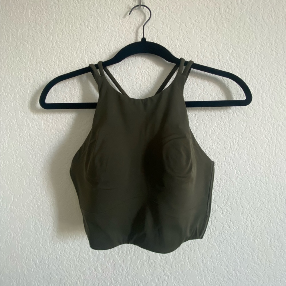 Like a Cloud High-Neck Longline Bra
Light Support | Olive Green